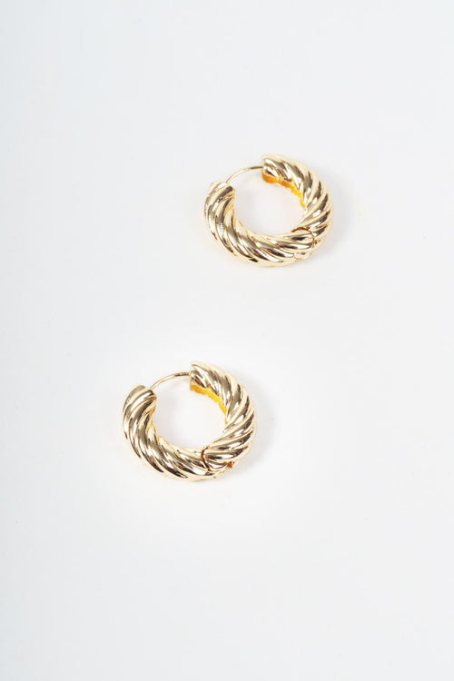 Gold Twist Hoop Earrings