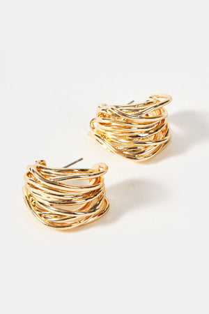 Carraig Donn Gold Woven Hoop Earrings