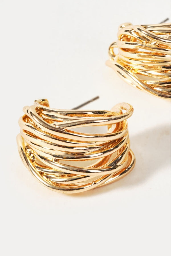 Carraig Donn Gold Woven Hoop Earrings