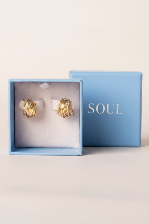 Carraig Donn Gold Woven Hoop Earrings