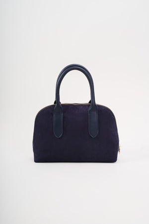 Carraig Donn Grab Handle Faux Suede Bag in Navy