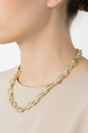 Carraig Donn Green Bead & Chain Necklace