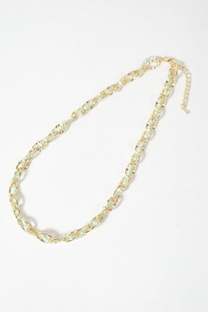 Carraig Donn Green Bead & Chain Necklace