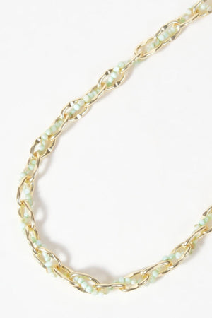 Carraig Donn Green Bead & Chain Necklace