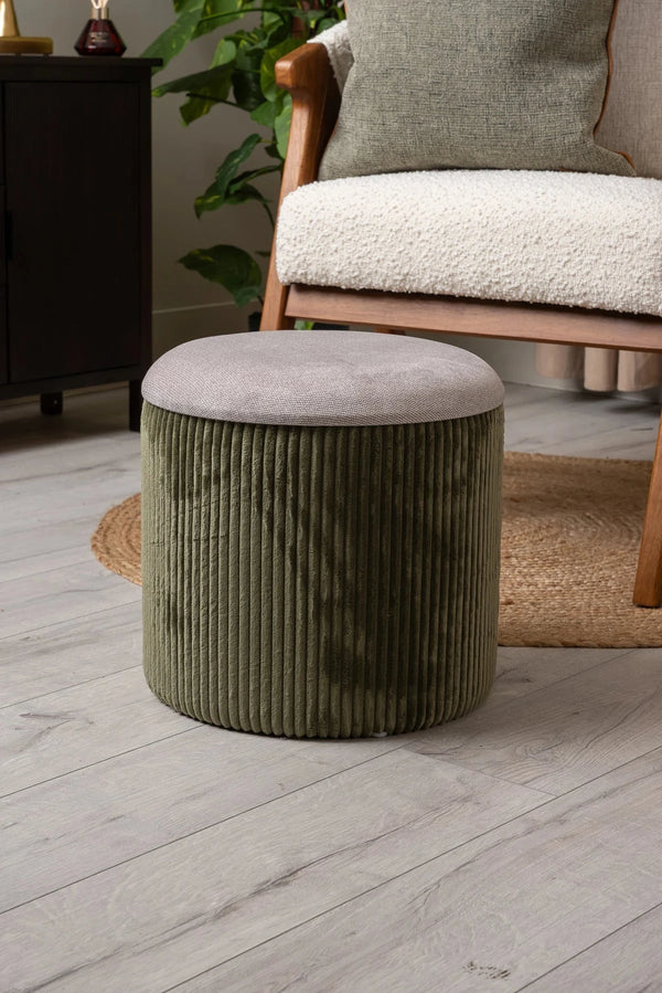 Carraig Donn Green Cara Corduroy Storage Stool
