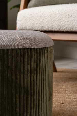 Carraig Donn Green Cara Corduroy Storage Stool