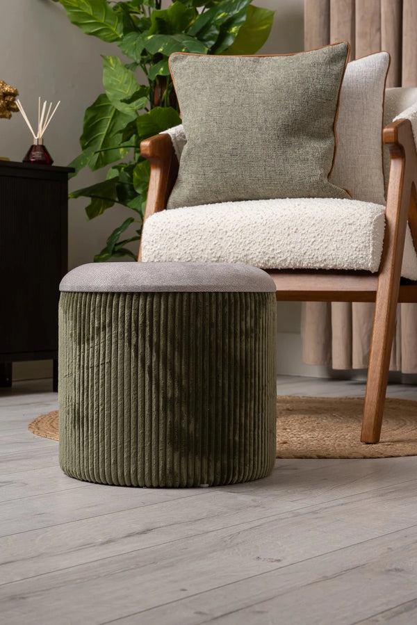 Carraig Donn Green Cara Corduroy Storage Stool