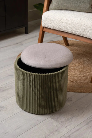 Carraig Donn Green Cara Corduroy Storage Stool