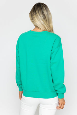 Carraig Donn Green Cotton Blend Logo Sweatshirt