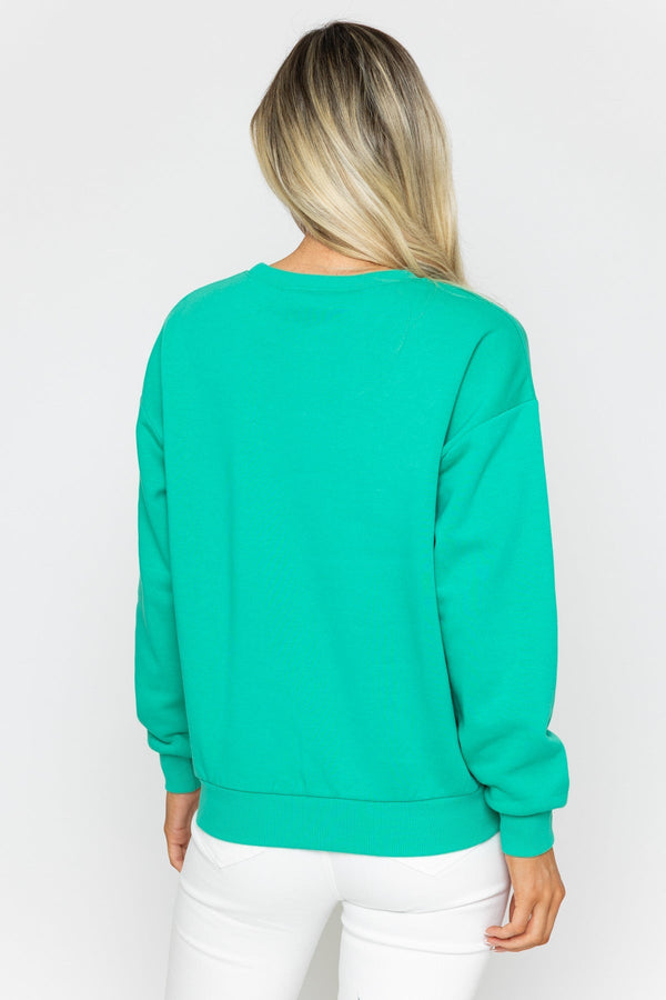 Carraig Donn Green Cotton Blend Logo Sweatshirt