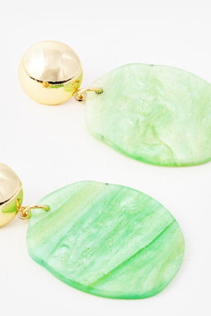 Carraig Donn Green Crinkle Disc Earrings