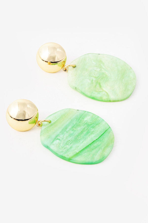 Carraig Donn Green Crinkle Disc Earrings