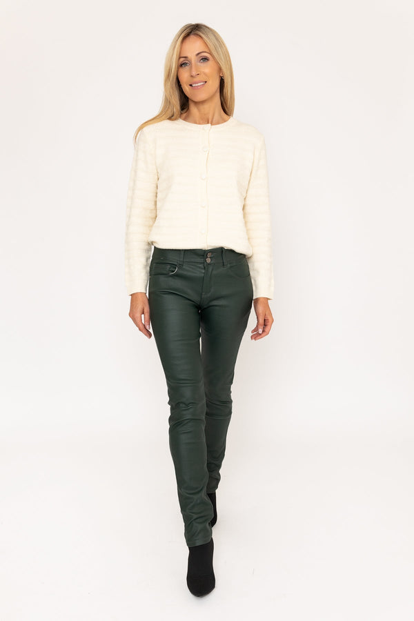 Carraig Donn Green Faux Leather Skinny Jeans