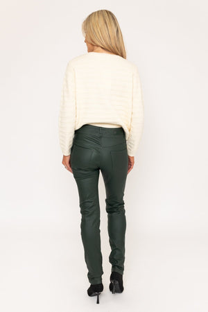 Carraig Donn Green Faux Leather Skinny Jeans