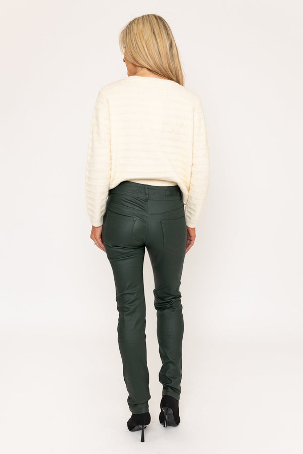 Carraig Donn Green Faux Leather Skinny Jeans