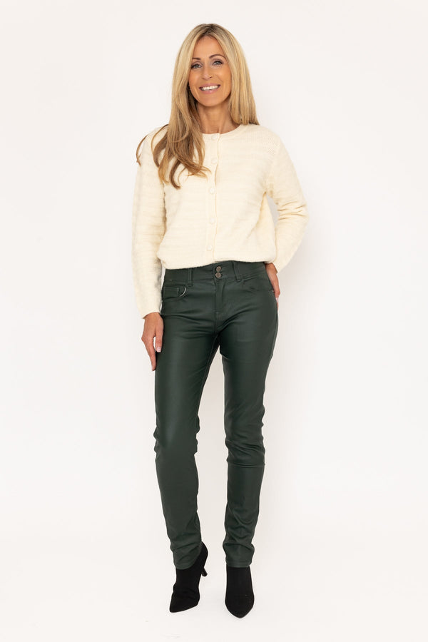Carraig Donn Green Faux Leather Skinny Jeans