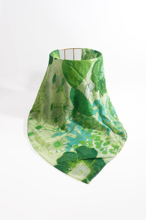 Carraig Donn Green Large Floral Print Scarf