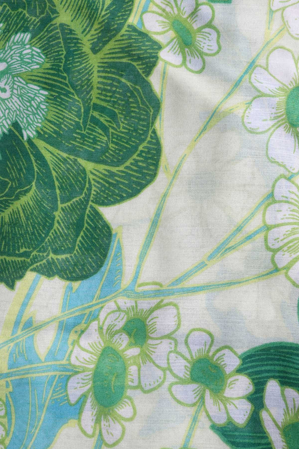 Carraig Donn Green Large Floral Print Scarf