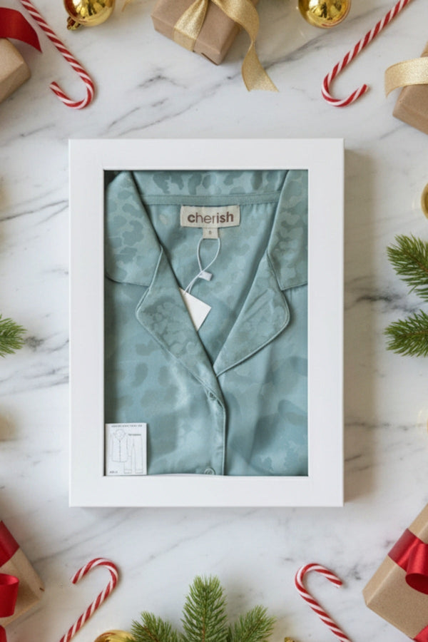 Carraig Donn Green Leopard Print Satin PJ Set In A Gift Box
