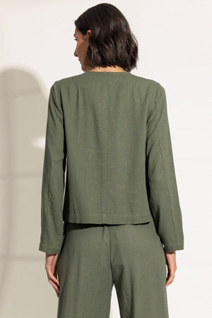Carraig Donn Green Linen Blend Jacket