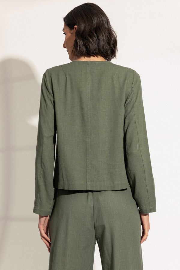 Carraig Donn Green Linen Blend Jacket