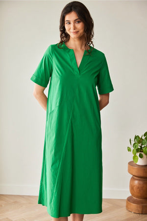 Carraig Donn Green Long Pocket Midi Dress