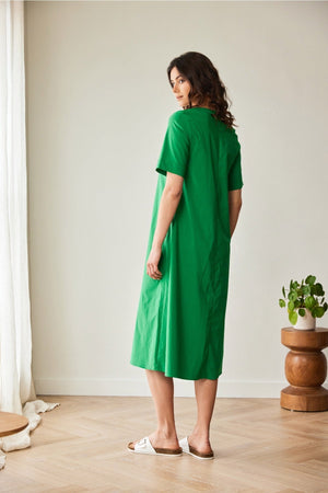 Carraig Donn Green Long Pocket Midi Dress