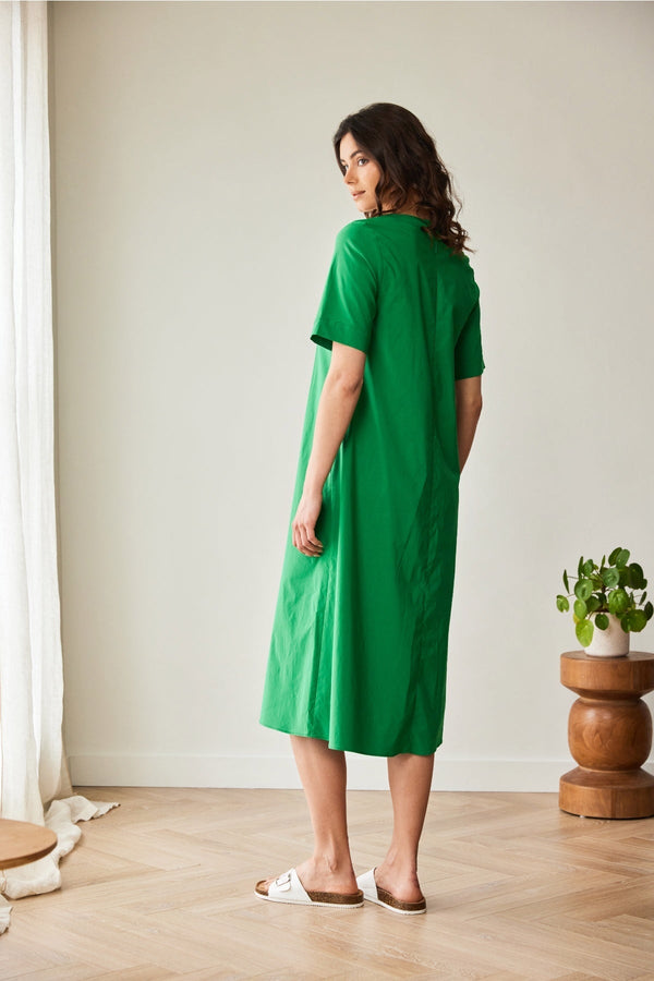 Carraig Donn Green Long Pocket Midi Dress