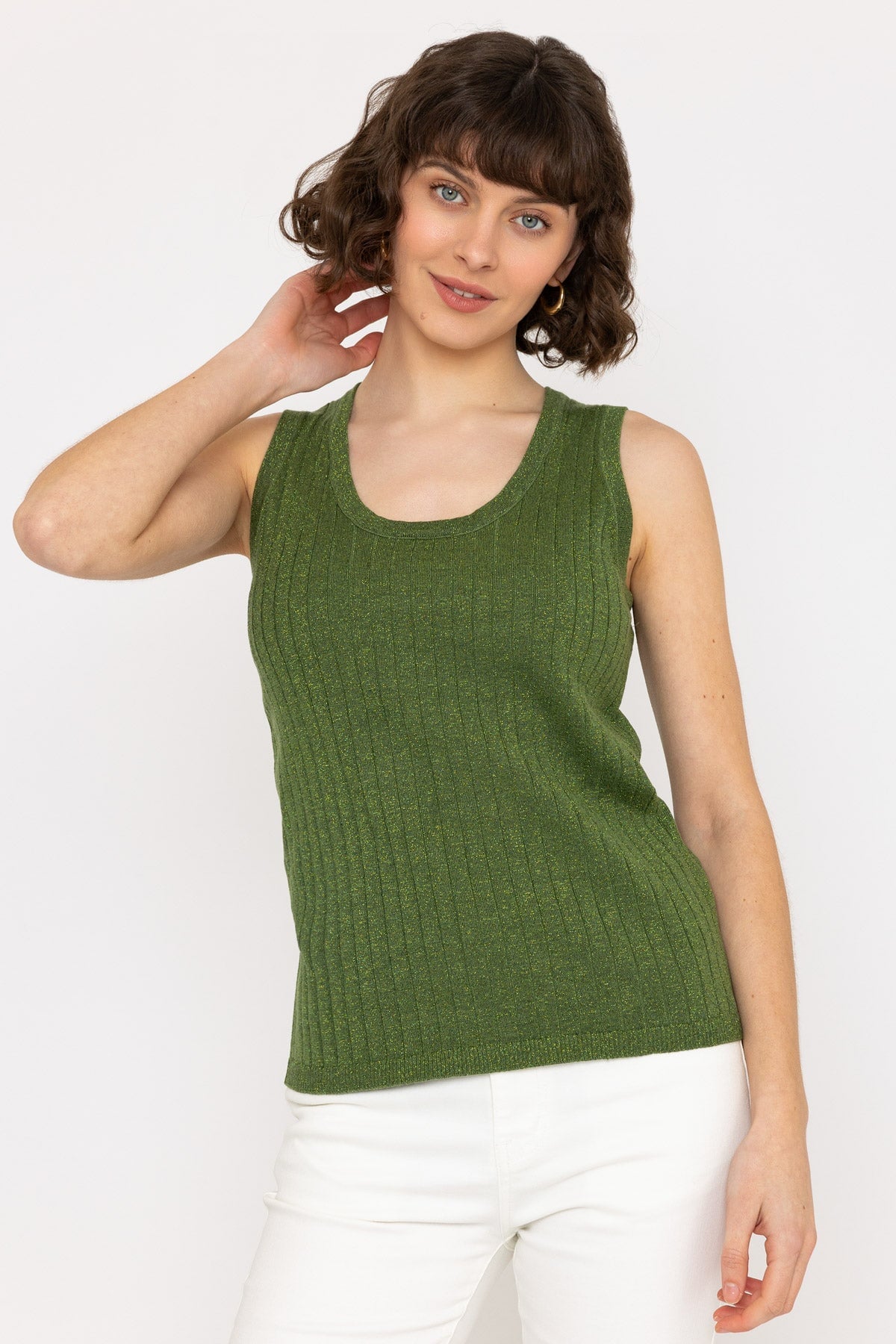 Green Lurex Rib Knit