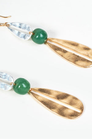 Carraig Donn Green Mixed Metal Drop Earrings
