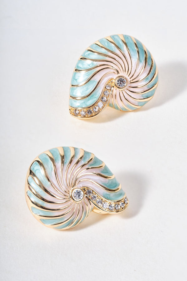 Carraig Donn Green & Pink Shell Earrings