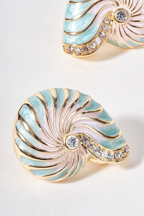 Carraig Donn Green & Pink Shell Earrings