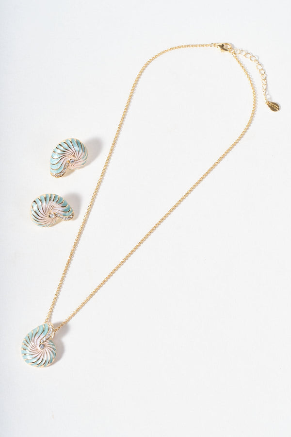Carraig Donn Green & Pink Shell Necklace