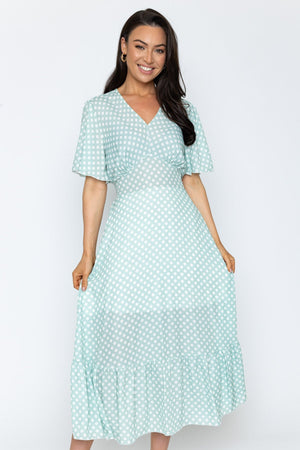 Carraig Donn Green Short Sleeve Julia Midi Dress