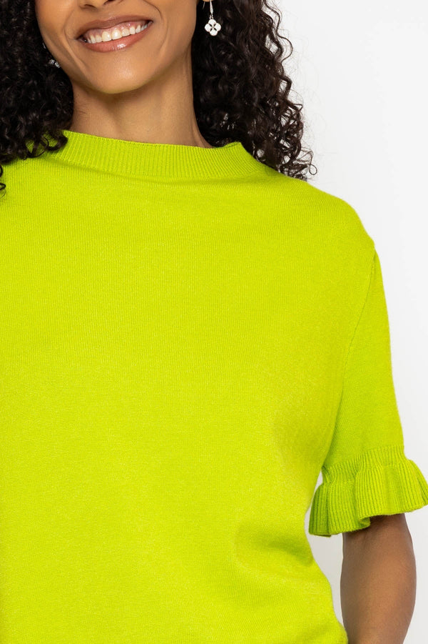 Carraig Donn Green Short Sleeve Viscose Blend Knit