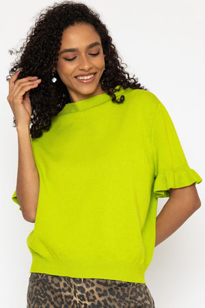 Carraig Donn Green Short Sleeve Viscose Blend Knit