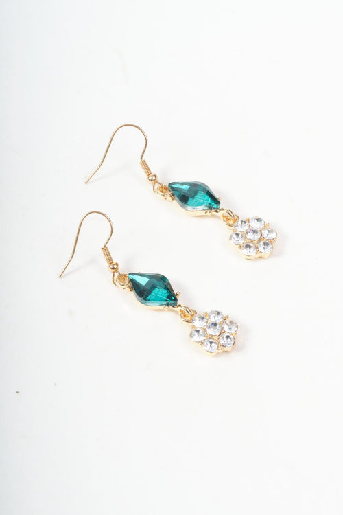 Green Stone Drop Earrings