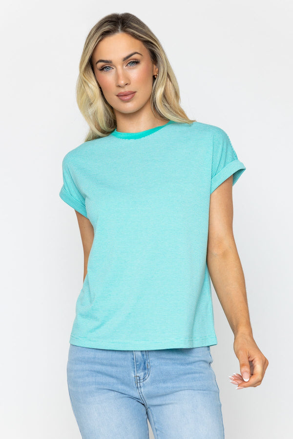Carraig Donn Green Striped T-Shirt