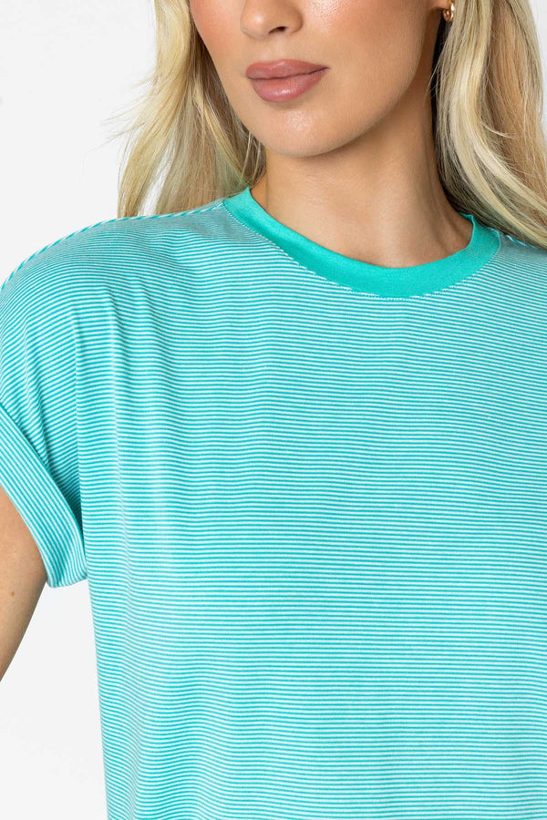 Carraig Donn Green Striped T-Shirt