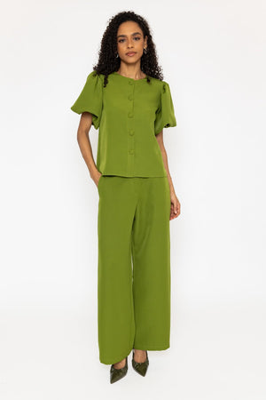 Carraig Donn Green Tara Short Sleeve Blouse