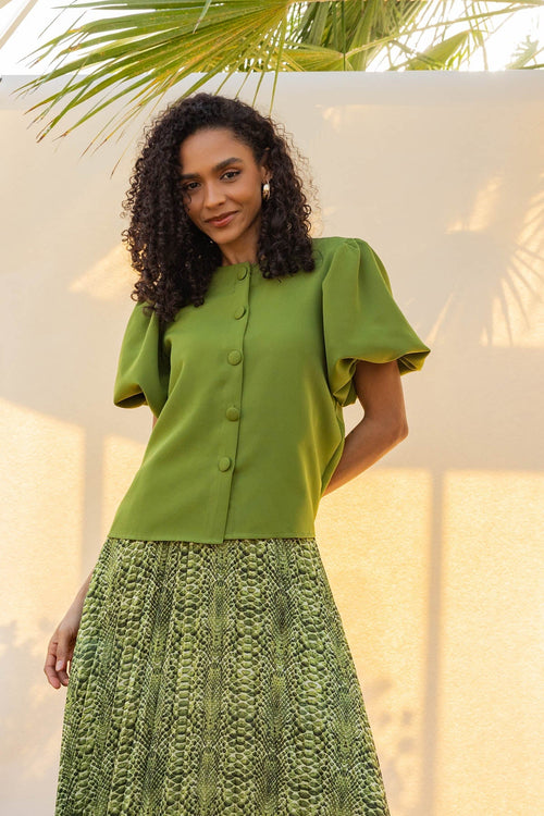 Green Tara Short Sleeve Blouse