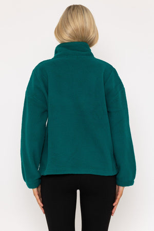 Carraig Donn Green Teddy Fleece With Contrast Zip