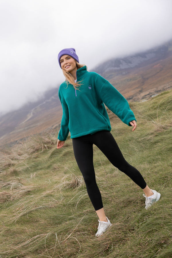 Carraig Donn Green Teddy Fleece With Contrast Zip