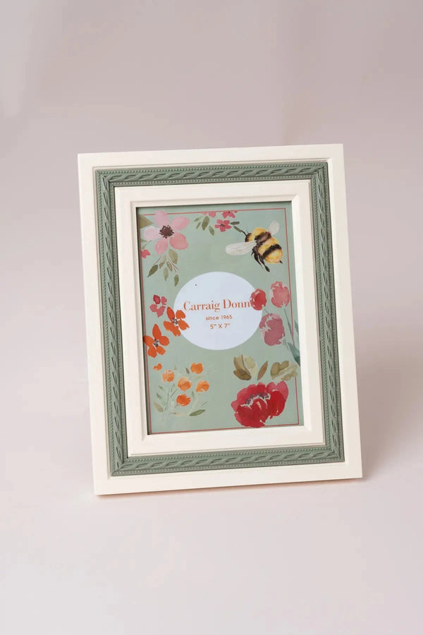 Carraig Donn Green & White Rope Photo Frame 5x7