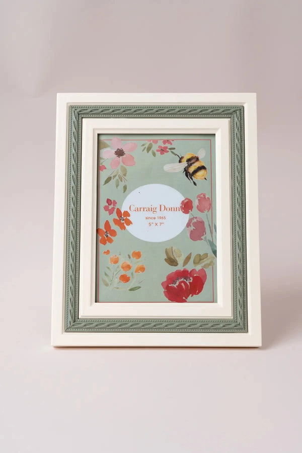 Carraig Donn Green & White Rope Photo Frame 5x7