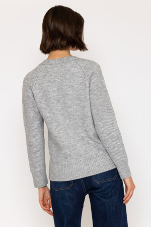 Carraig Donn Grey Cardigan with Ribbed Sleeves