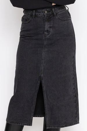 Carraig Donn Grey Denim Midi Skirt