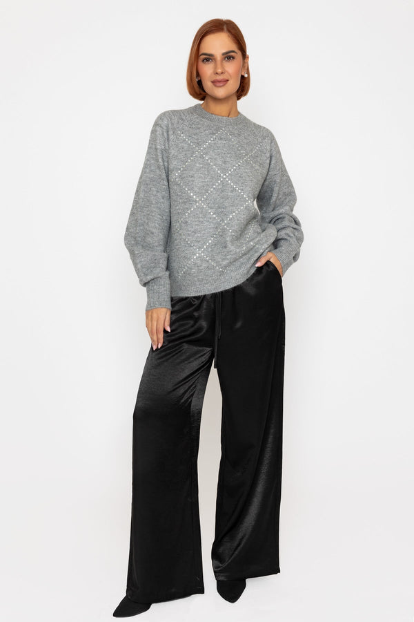 Carraig Donn Grey Embellished Knit Jumper