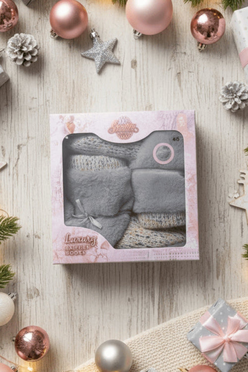 Carraig Donn Grey Slouchy Knit Slipper Booties