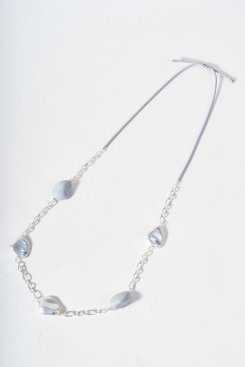 Grey Stone Long Necklace